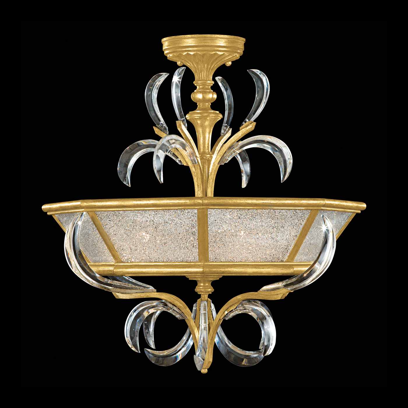 Beveled Arcs 3 Light 26" Wide Semi-Flush Ceiling Fixture