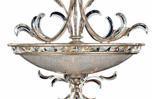 Beveled Arcs 44" Diameter Three-Light Beveled Crystal Bowl Pendant