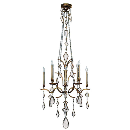 Encased Gems Eight-Light Two-Tier Chandelier with Clear Crystal Accents