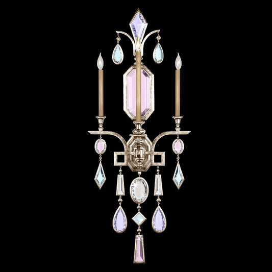 Encased Gems Three-Light Wall Sconce with Multi-Color Crystal Accents