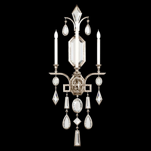 Encased Gems Three-Light Wall Sconce with Clear Crystal Accents