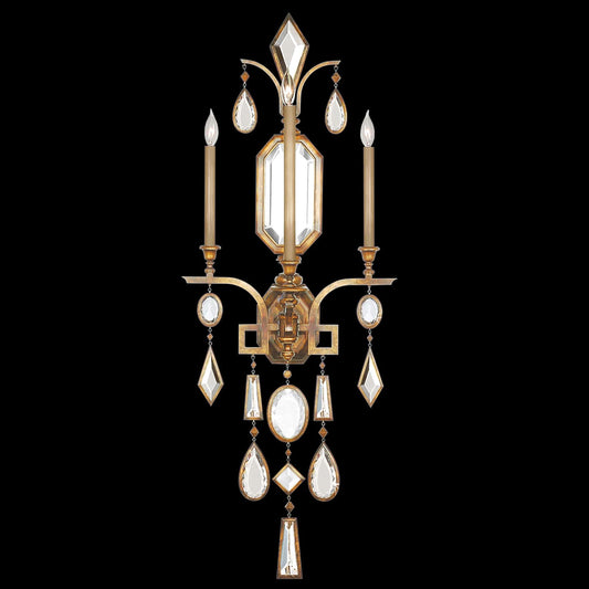Encased Gems Three-Light Wall Sconce with Clear Crystal Accents