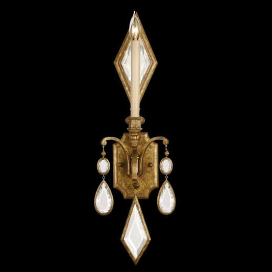 Encased Gems Single-Light Wall Sconce with Clear Crystal Accents