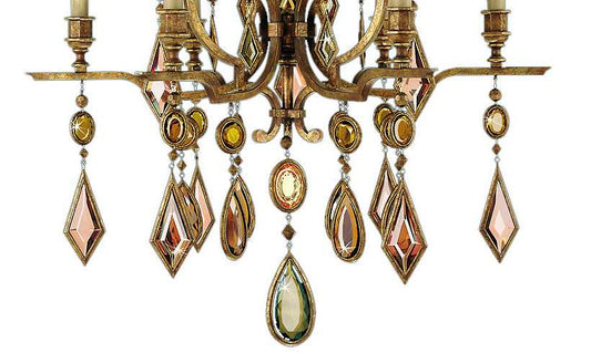 Encased Gems Six-Light Single-Tier Chandelier with Clear Crystal Accents