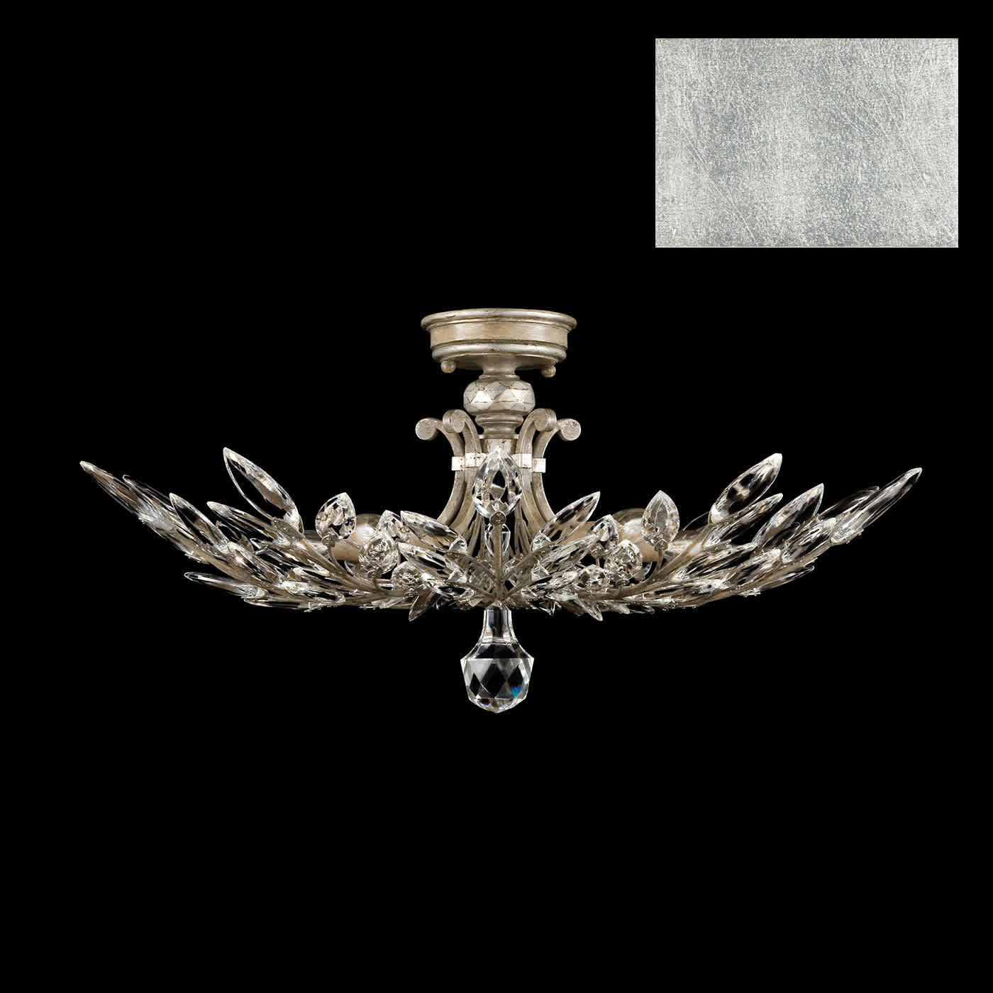 Crystal Laurel 5 Light 28" Wide Semi-Flush Bowl Ceiling Fixture