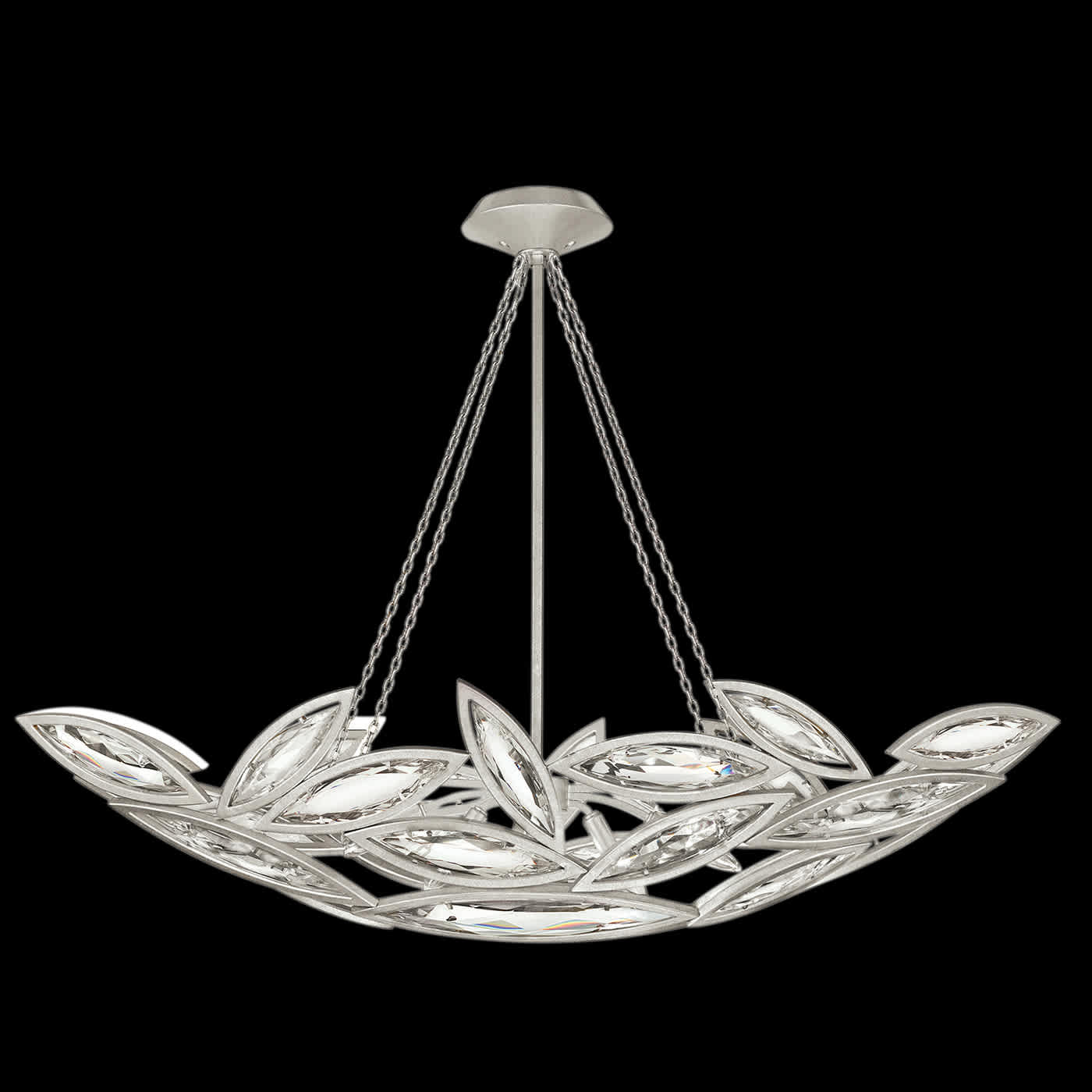 Marquise 7 Light Foyer Pendant with Faceted Crystal Shade