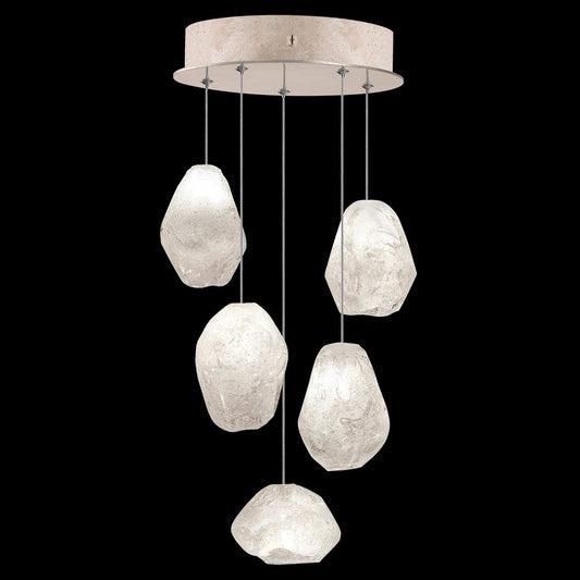 Natural Inspirations 5 Light 12" Wide LED Crystal Multi Light Pendant