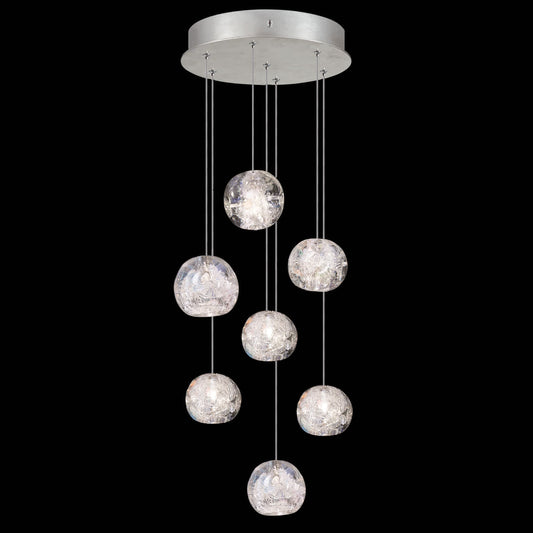 Natural Inspirations 7 Light 14" Wide LED Crystal Multi Light Pendant