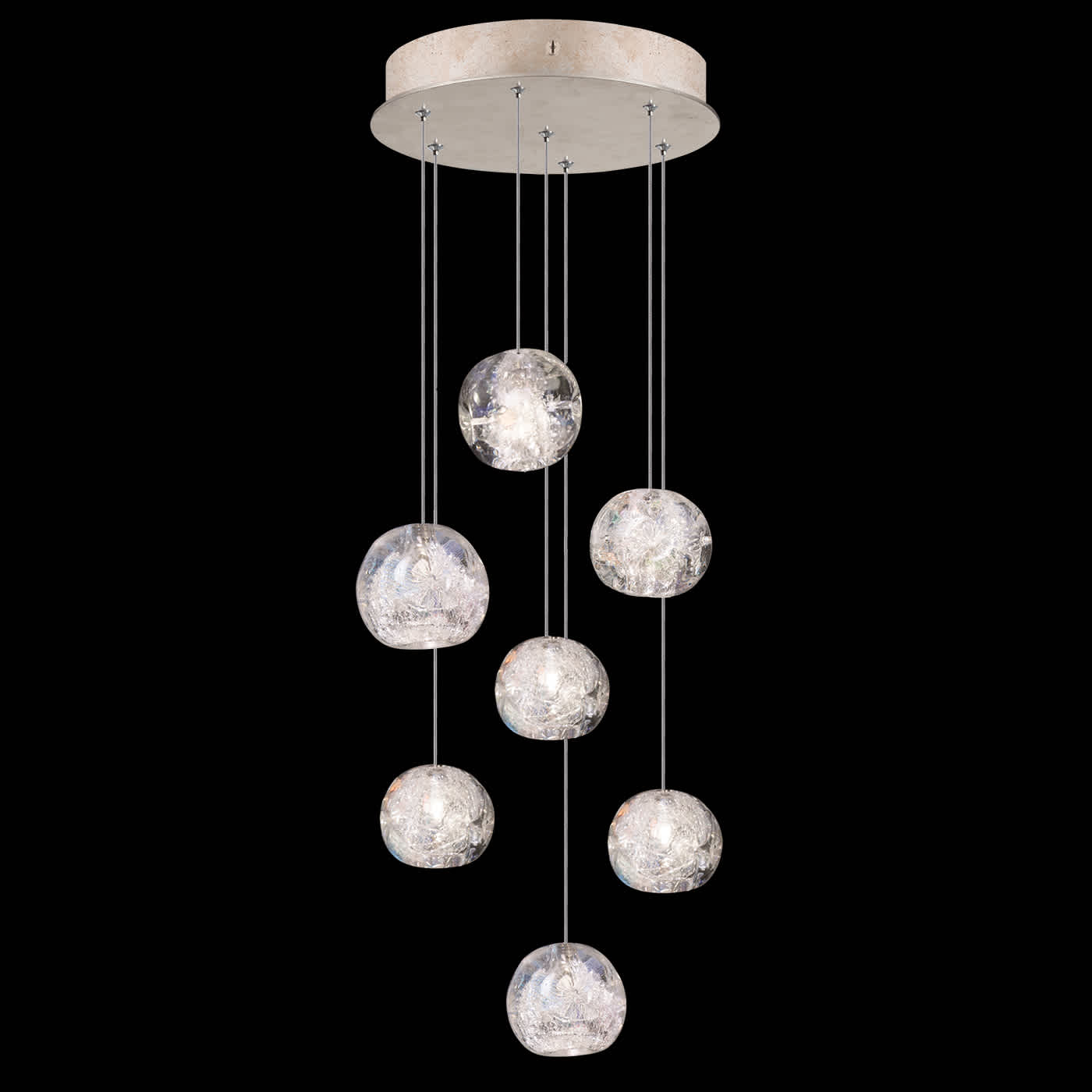 Natural Inspirations 7 Light 14" Wide LED Crystal Multi Light Pendant
