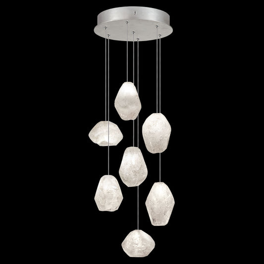 Natural Inspirations 7 Light 14" Wide LED Crystal Multi Light Pendant