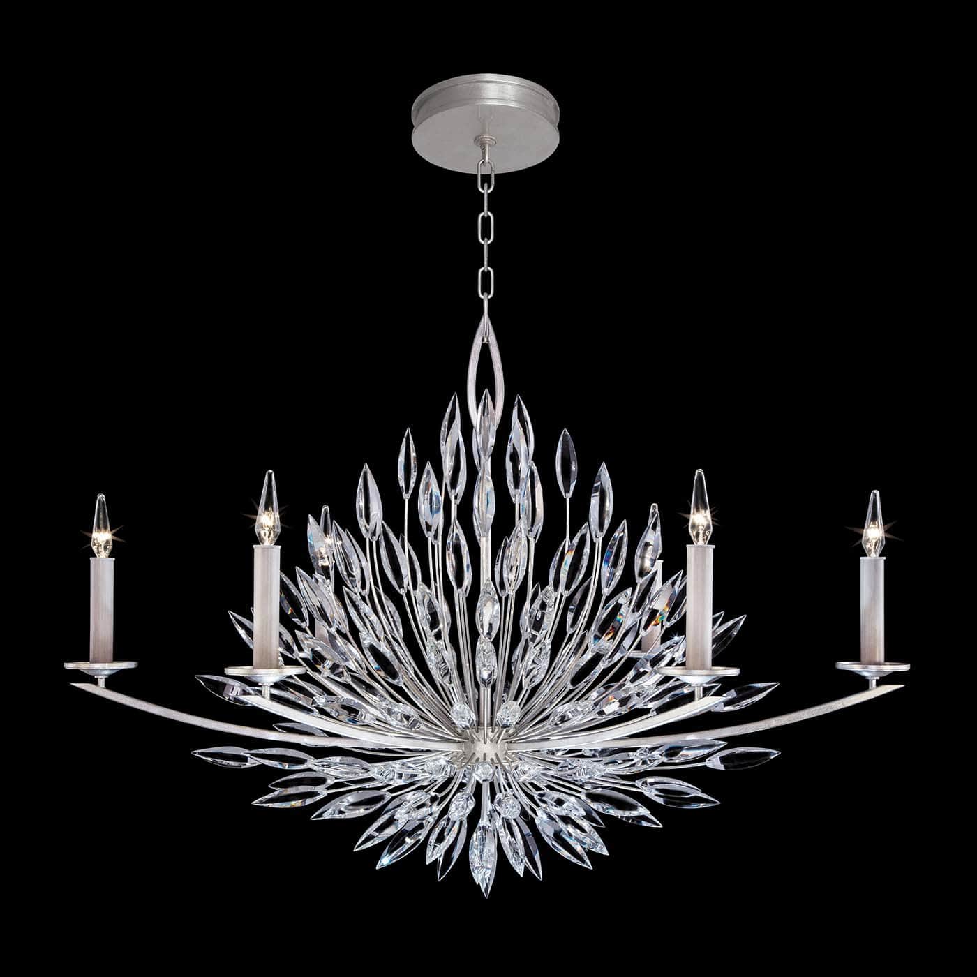 Lily Buds 6 Light 48" Wide Crystal Chandelier