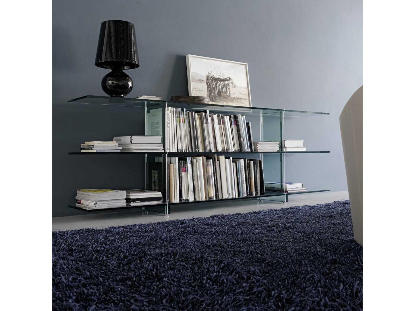 Teso Rectangular Float Glass Console Table by Renzo Piano
