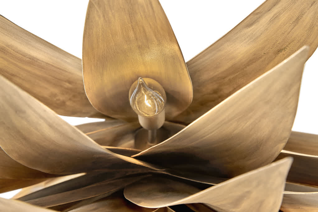 Agave 7 Light 26" Wide Taper Candle Pendant with Hand Sculpted Steel Leaves