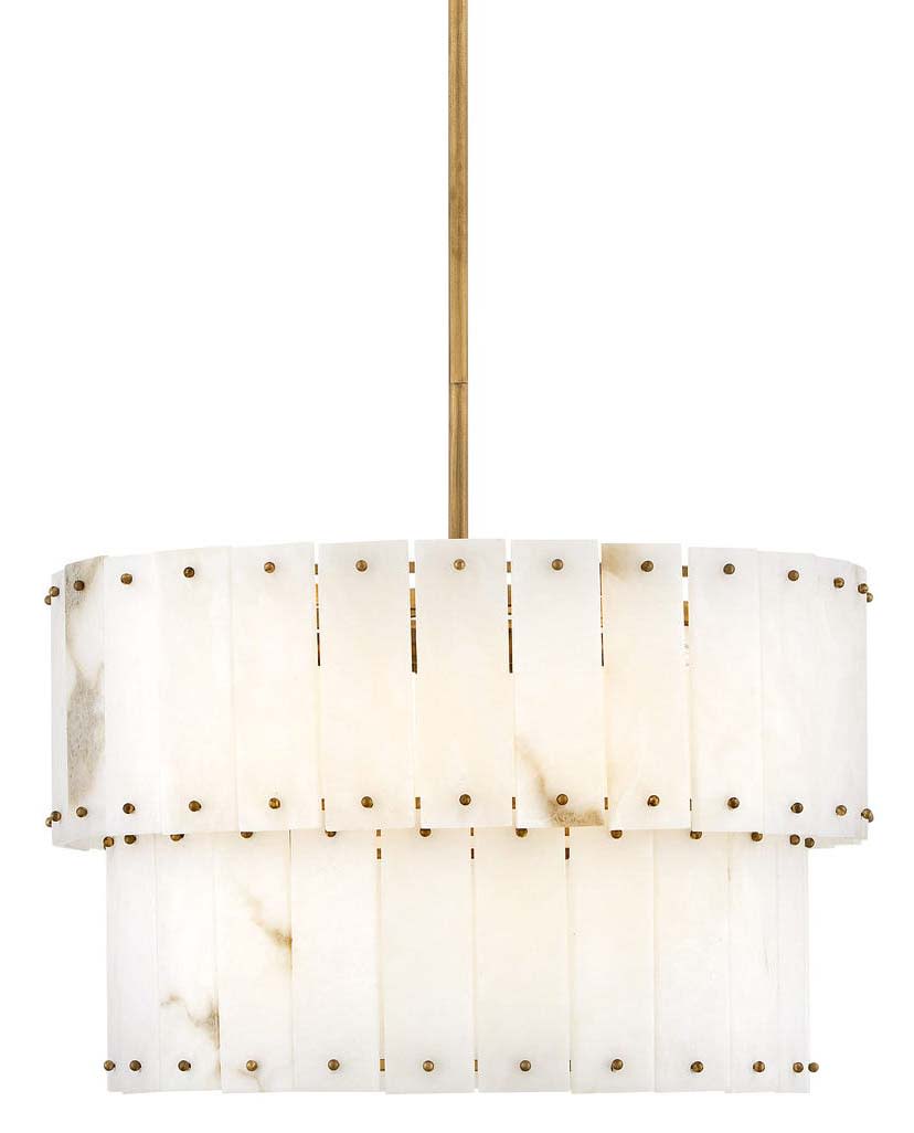 Simone 6 Light 24" Wide Waterfall Chandelier with Alabaster Shades