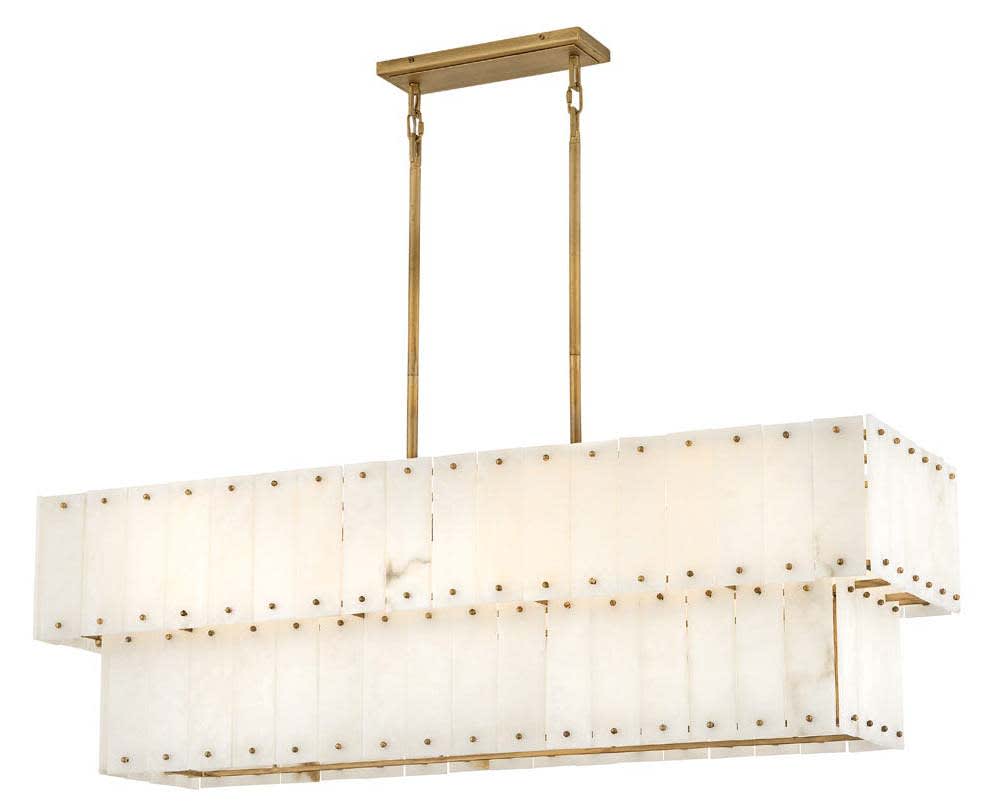Simone 8 Light 48" Wide Linear Chandelier with Alabaster Shades