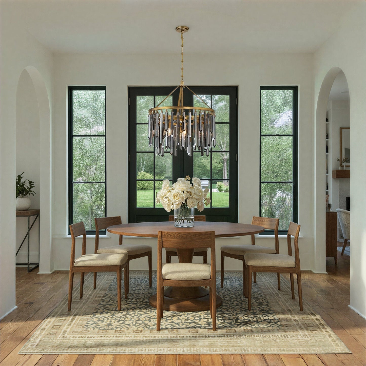 Gemma 24'' Modern Gold Chandelier Black 24"W x 26.5"H x 24"D