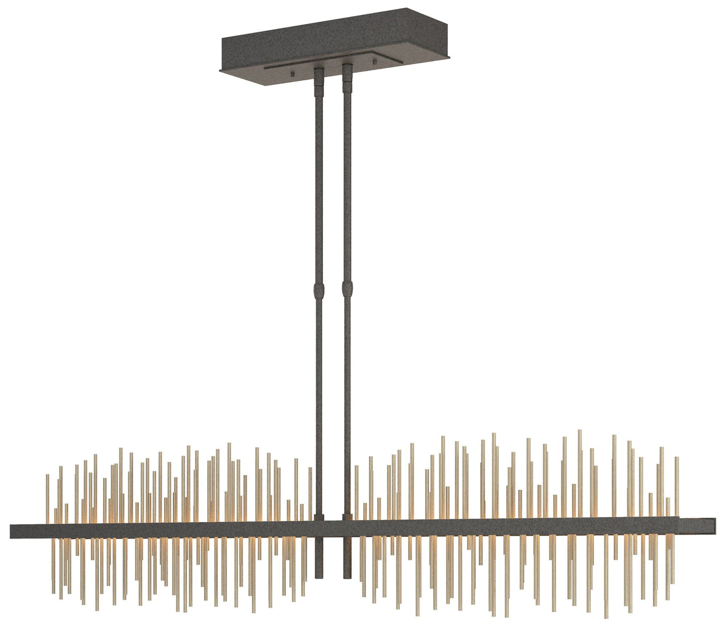 Gossamer 51.9" Natural Iron & Soft Gold Short LED Pendant