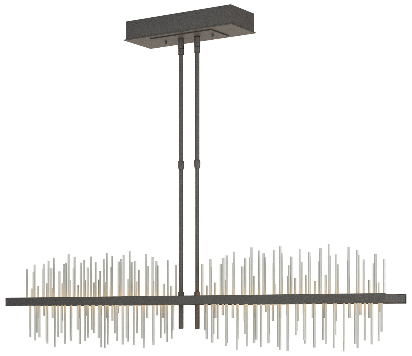 Gossamer 51.9" Natural Iron & Vintage Platinum Long LED Pendant