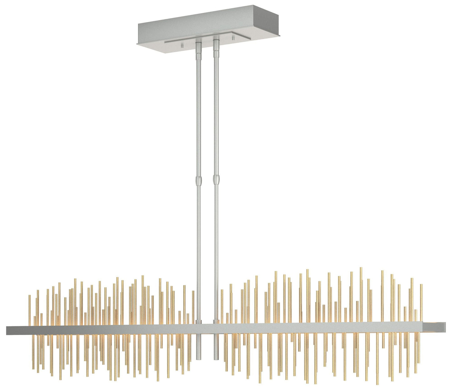 Gossamer 51.9" Vintage Platinum & Modern Brass Long LED Pendant