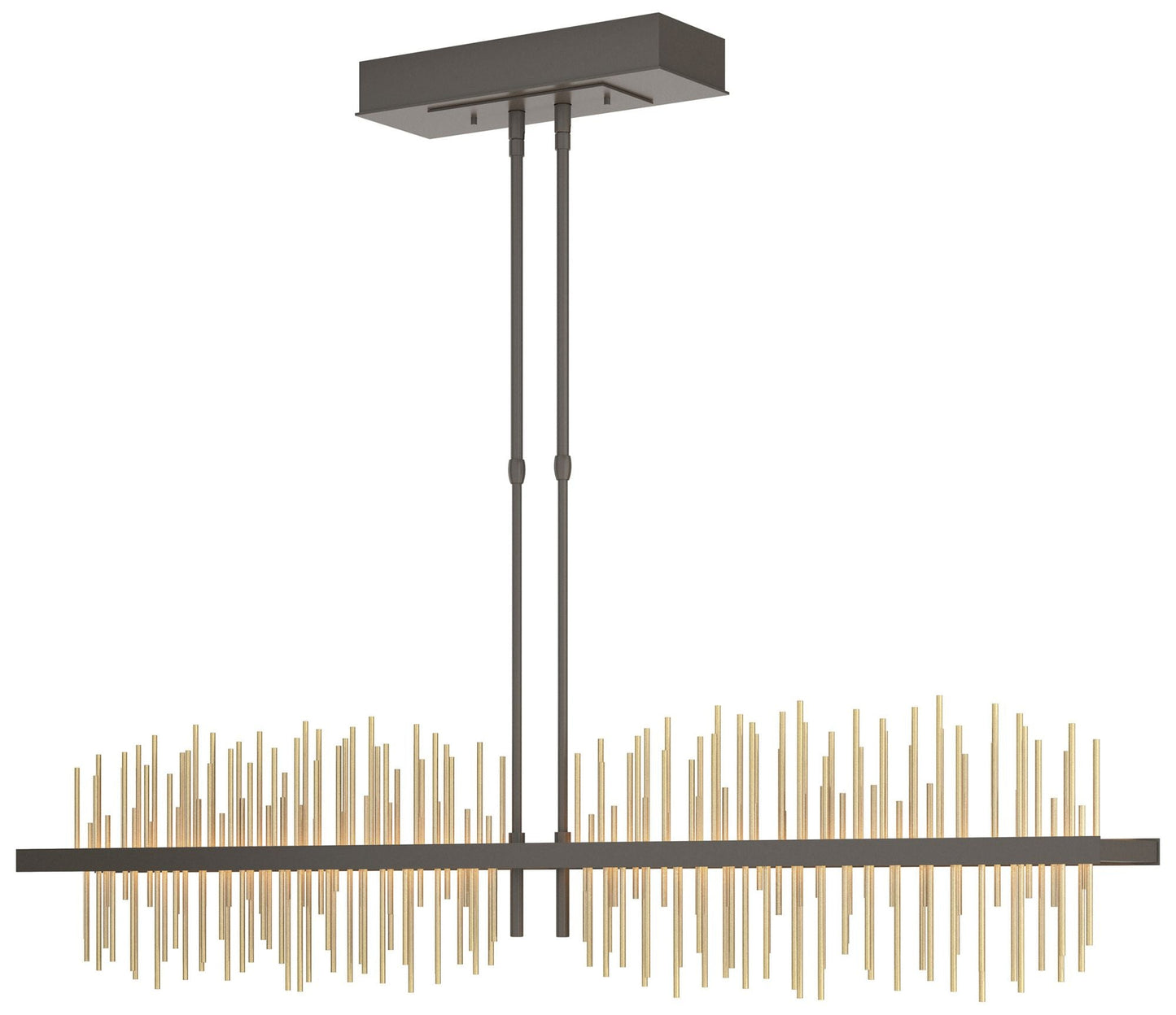 Gossamer 51.9" Wide Large Dark Smoke And Modern Brass LED Pendant