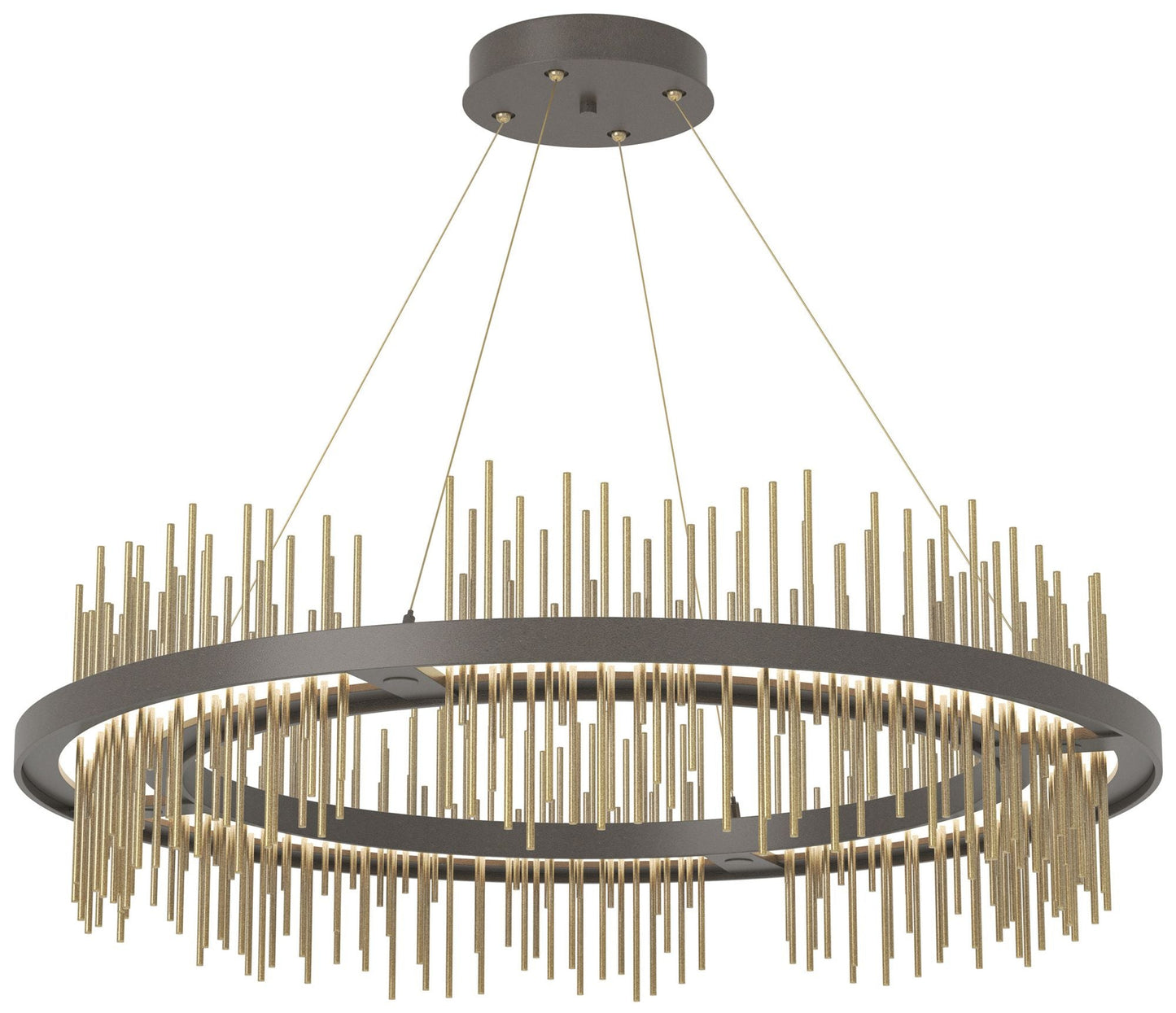 Gossamer Circular LED Pendant - Dark Smoke - Modern Brass