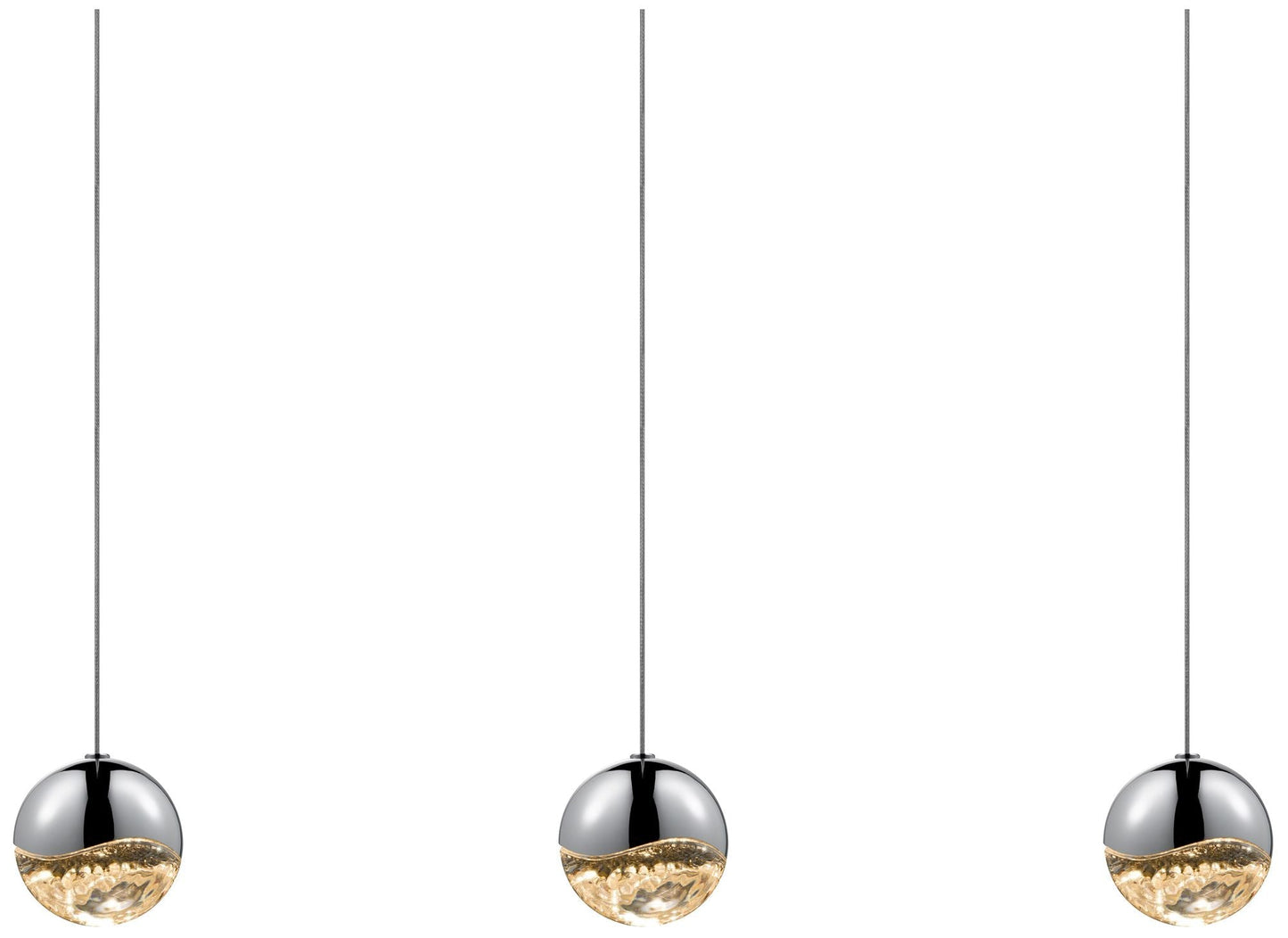 Grapes 37.25" Wide 3.Light Polished Chrome Medium LED Pendant
