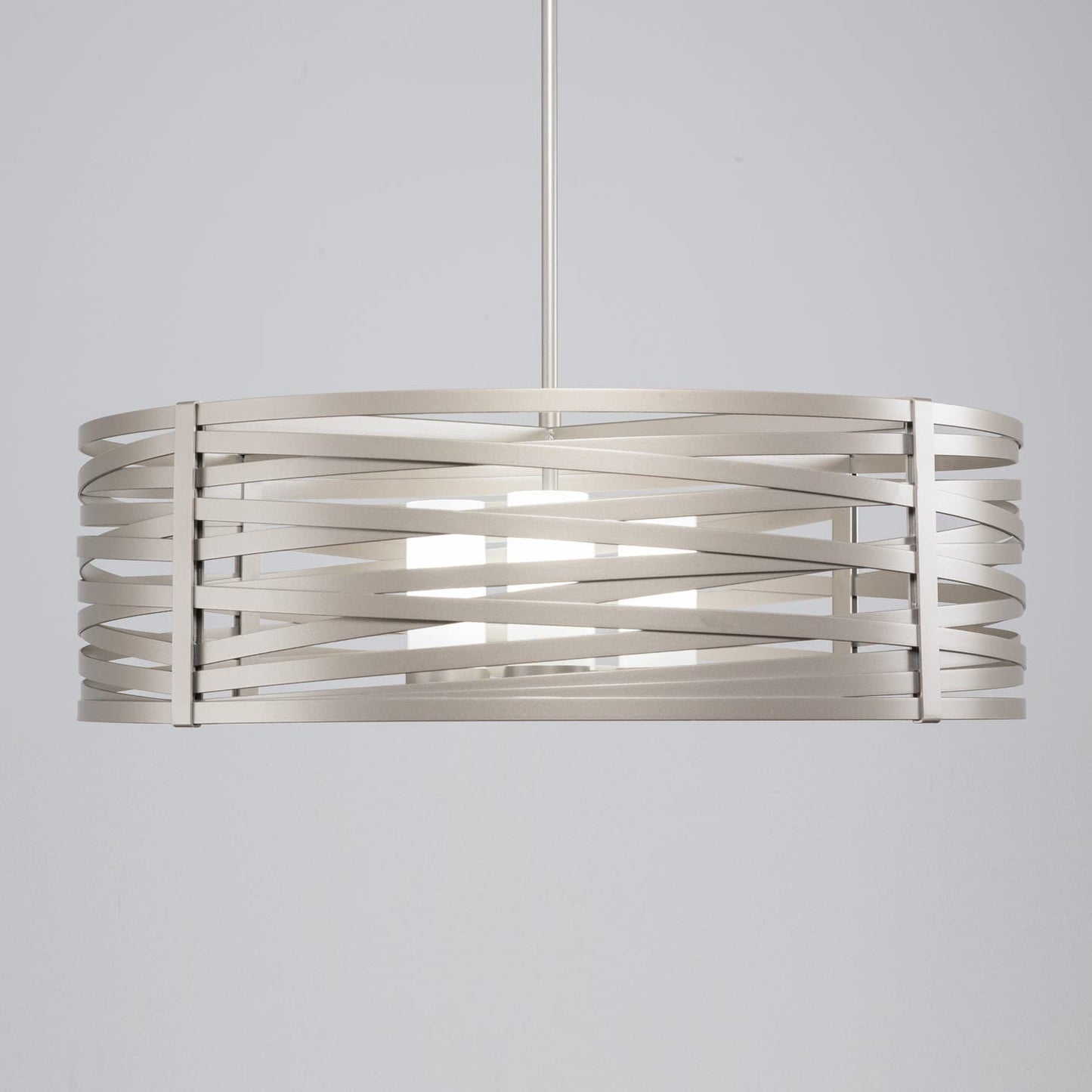 Tempest 4 Light 36" Wide LED Drum Chandelier - with Frosted Glass Inner Shades and Finished to Match Outer Metal Shade