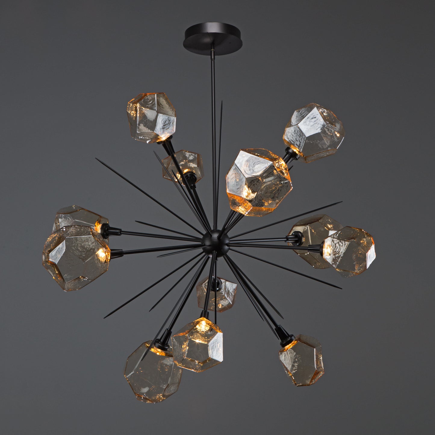 Gem 48" Wide 12 Light Hand Blown Glass LED Starburst Chandelier
