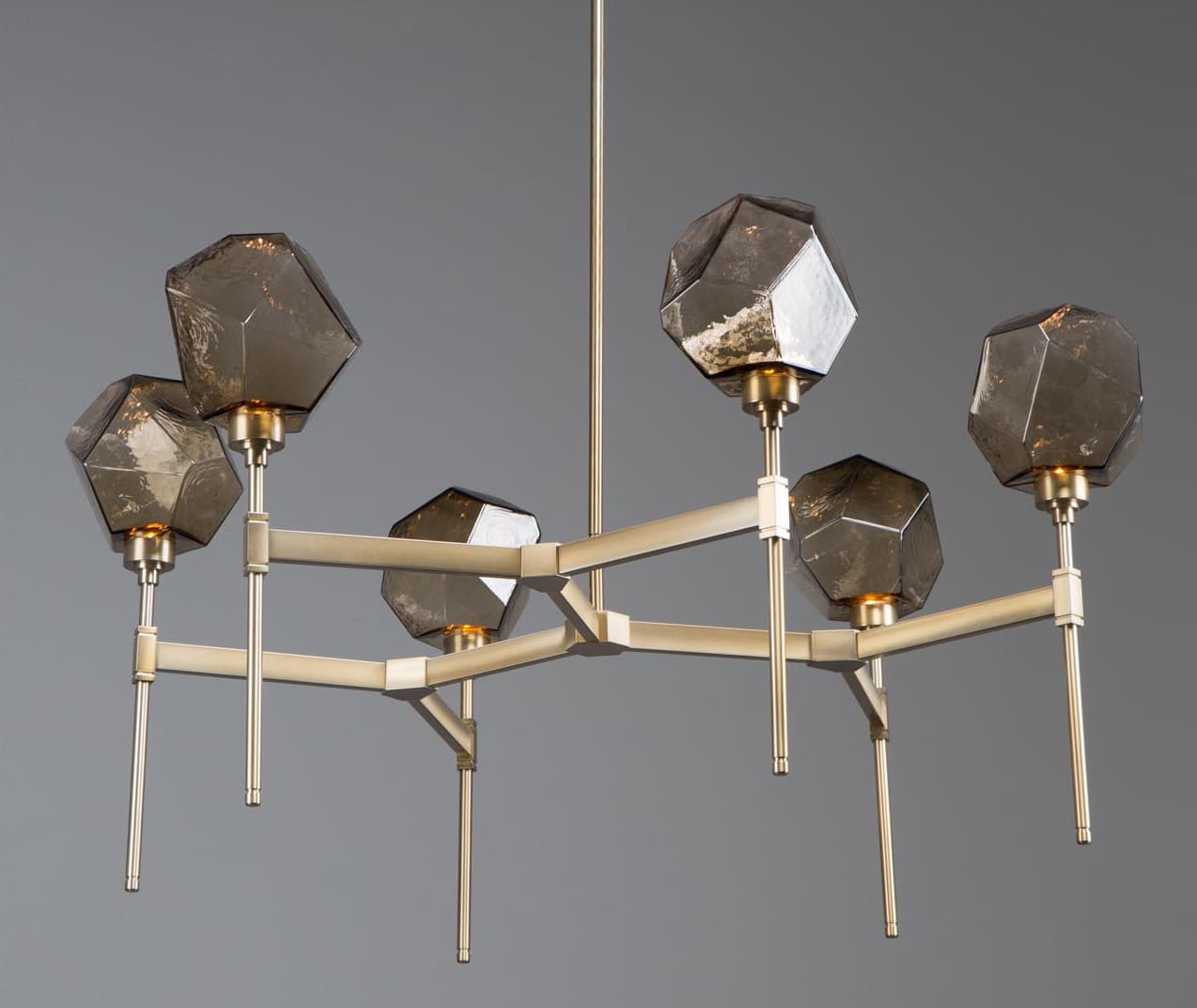 Gem 39" Wide 6 Light Hand Blown Glass LED Belvedere Chandelier