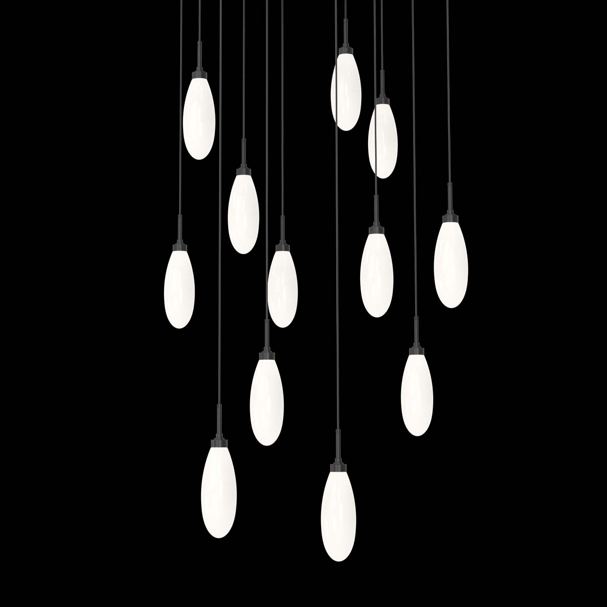 Fiori 12 Light 32" Wide LED Abstract Multi Light Pendant - 3000K