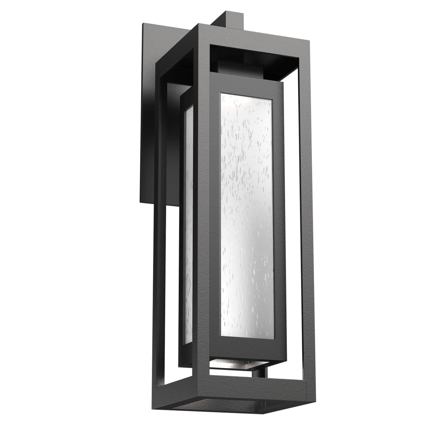 Double Box 21" Tall LED Outdoor Wall Sconce with Frosted Seedy Glass Shade