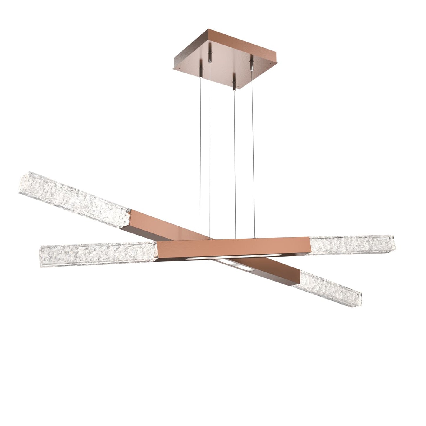 Axis 48" Wide LED Abstract Chandelier with Glacier Clear Glass Shades