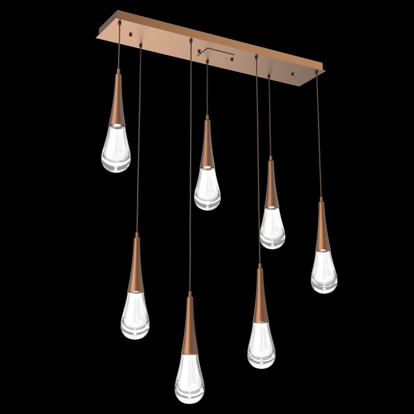 Raindrop 7 Light 43" Wide LED Linear Chandelier - 2700K