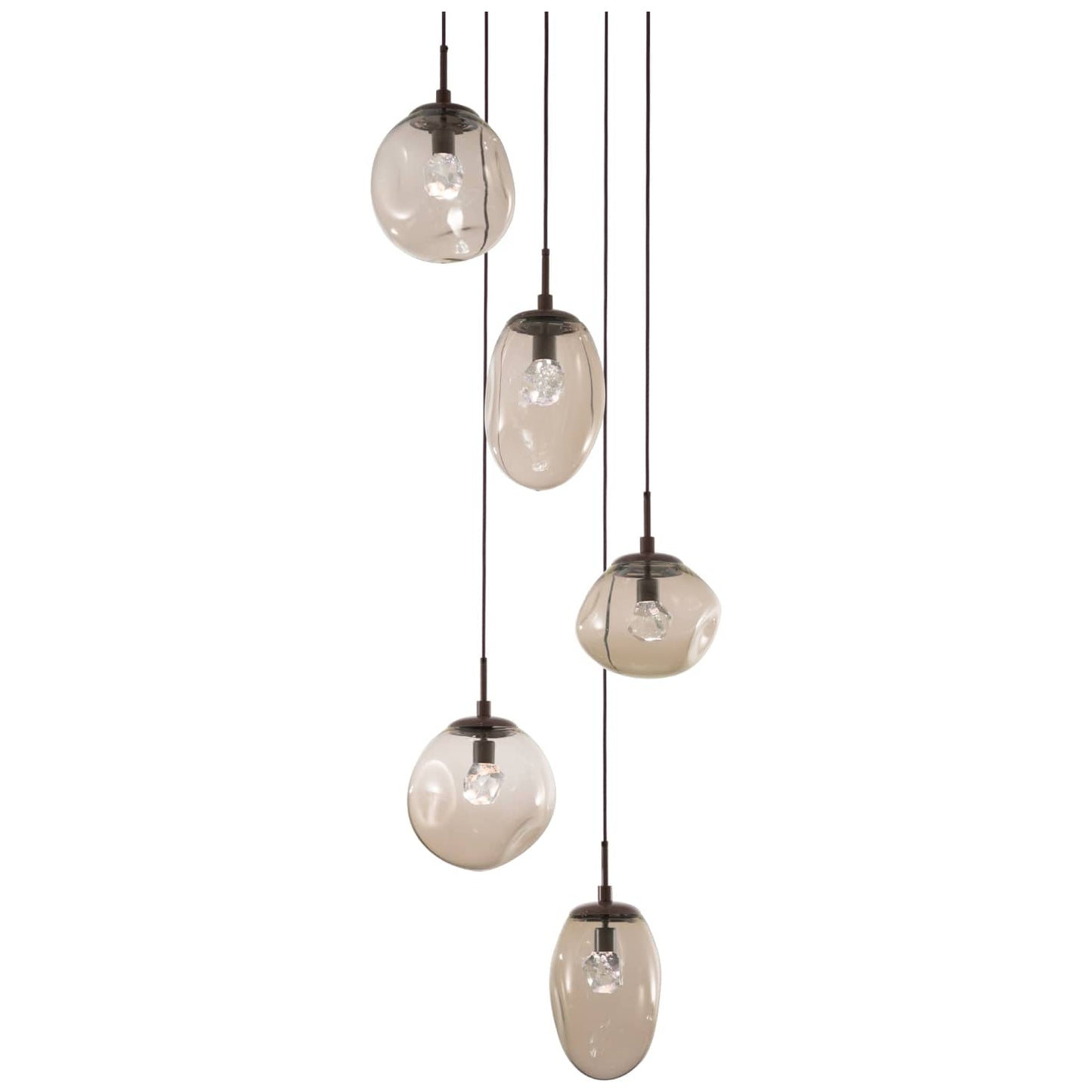 Cosmos 22" Wide Artisan Crafted 5 Light Nebula Glass Pendant