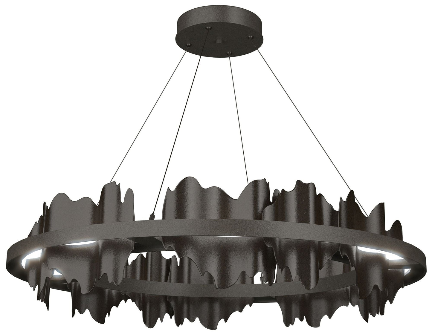 Hildene 38"W Oil Rubbed Bronze Accented Circular Smoke Standard LED Pendant