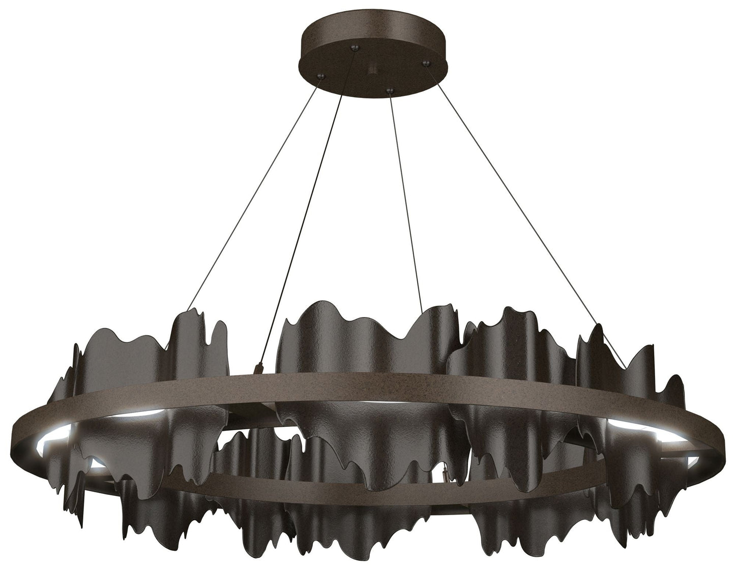 Hildene 38"W Oiled Bronze Accented Circular Bronze Standard LED Pendant