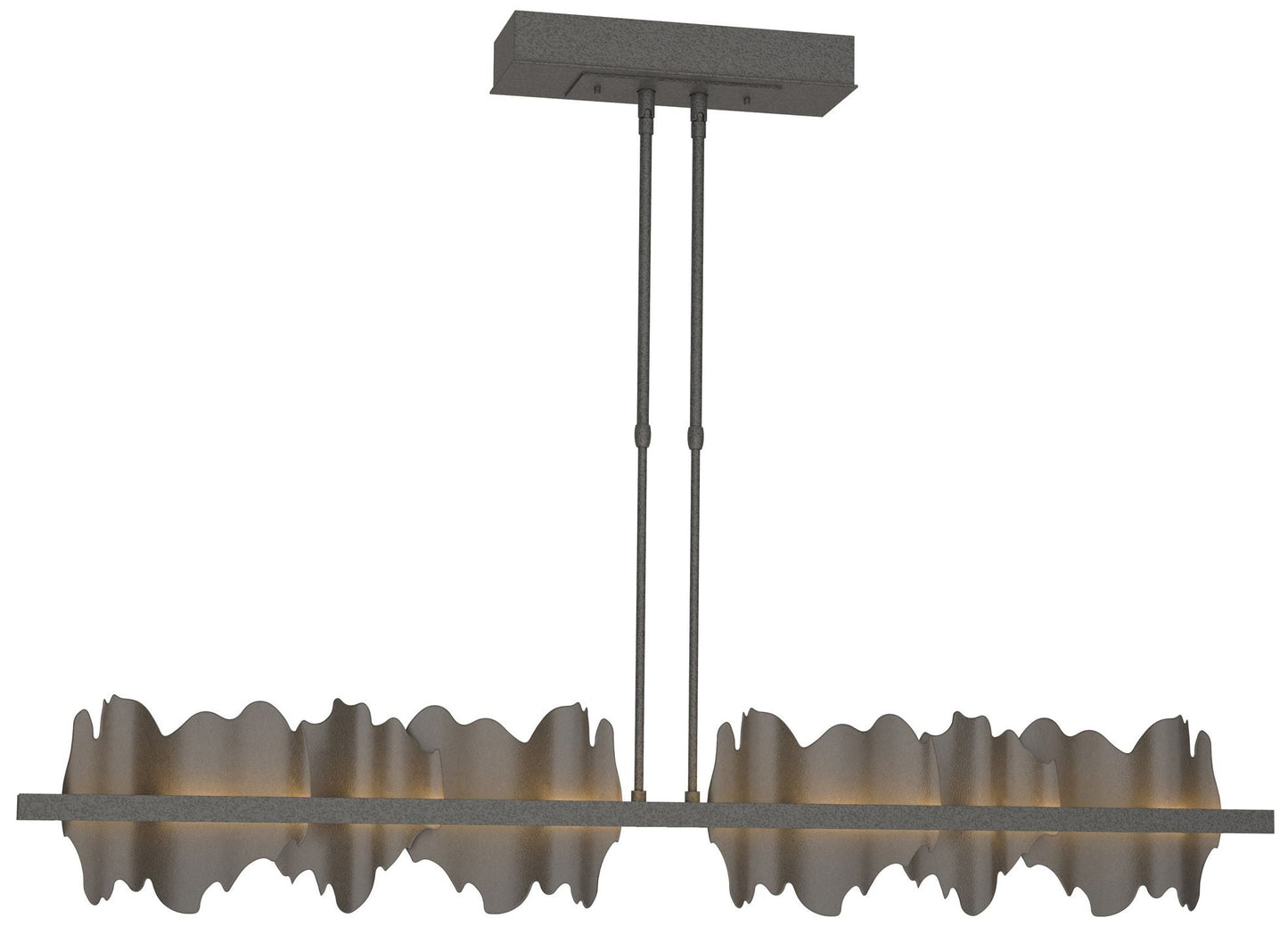Hildene 51.9" Natural Iron & Dark Smoke Long LED Pendant