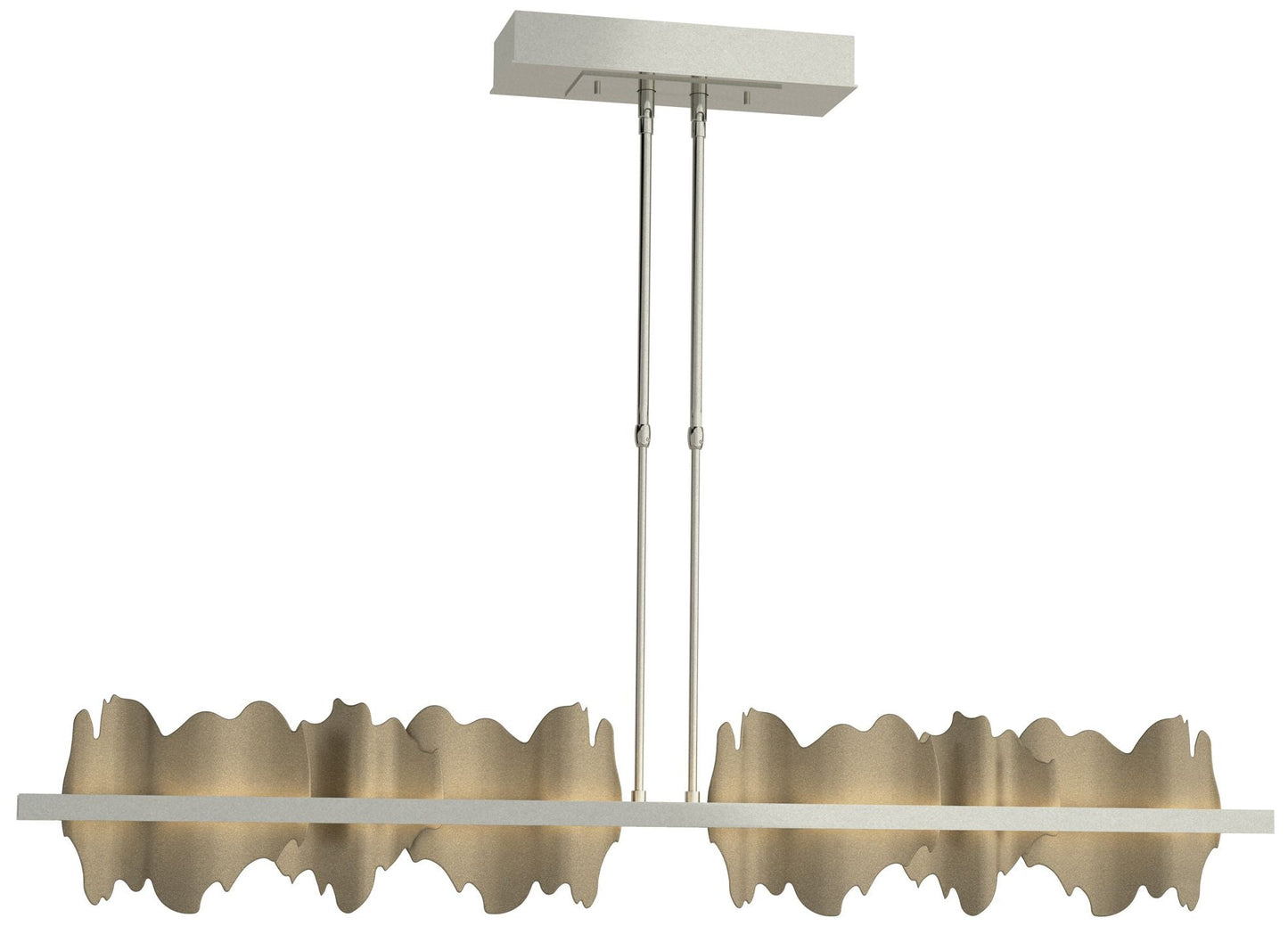 Hildene 51.9" Sterling & Soft Gold Short LED Pendant