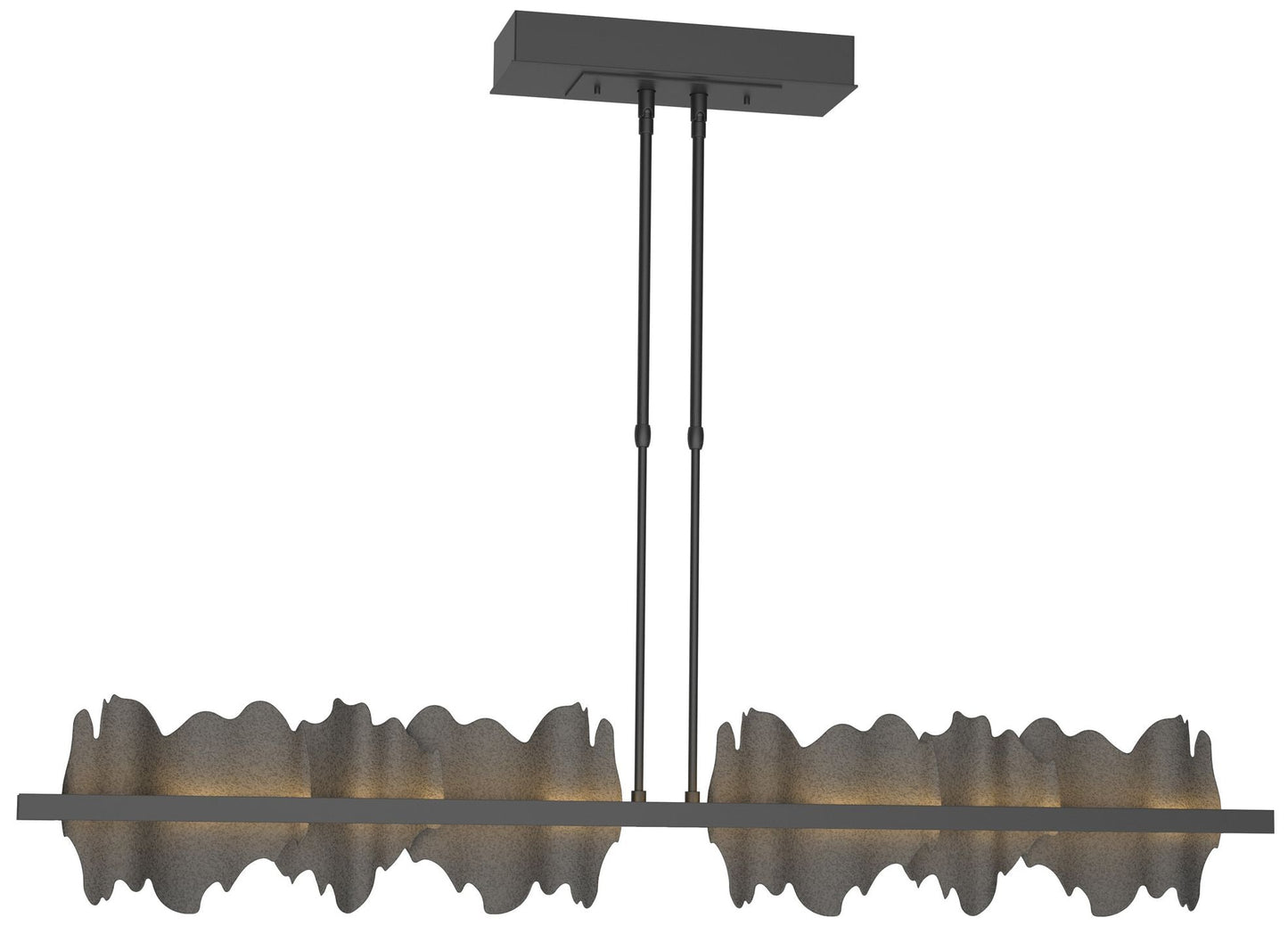 Hildene 51.9" Wide Large Black And Natural Iron LED Pendant