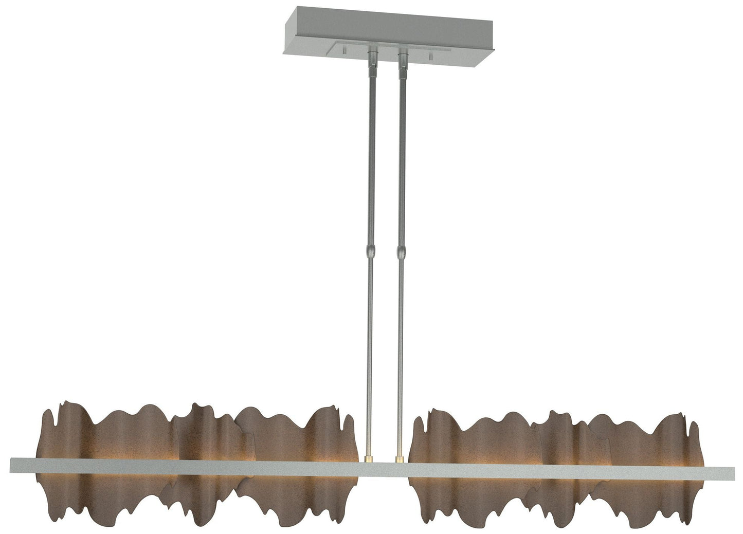 Hildene 51.9" Wide Large Vintage Platinum And Bronze LED Pendant