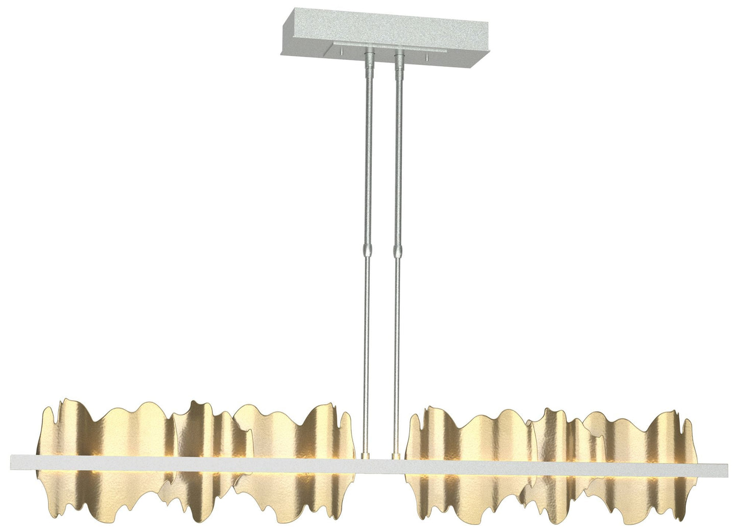 Hildene 51.9" Wide Large Vintage Platinum And Modern Brass LED Pendant