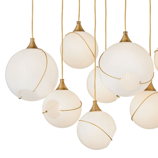 Skye 13 Light 60" Wide Linear Pendant with Glass Shades