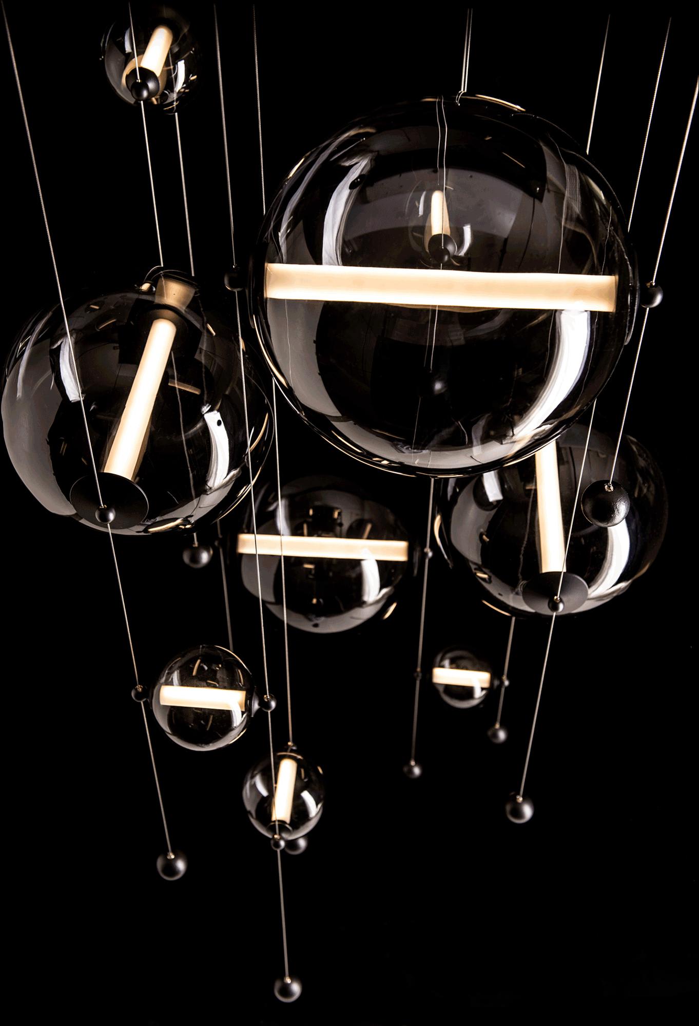 Abacus 36" Wide LED Suspension Multi Light Pendant