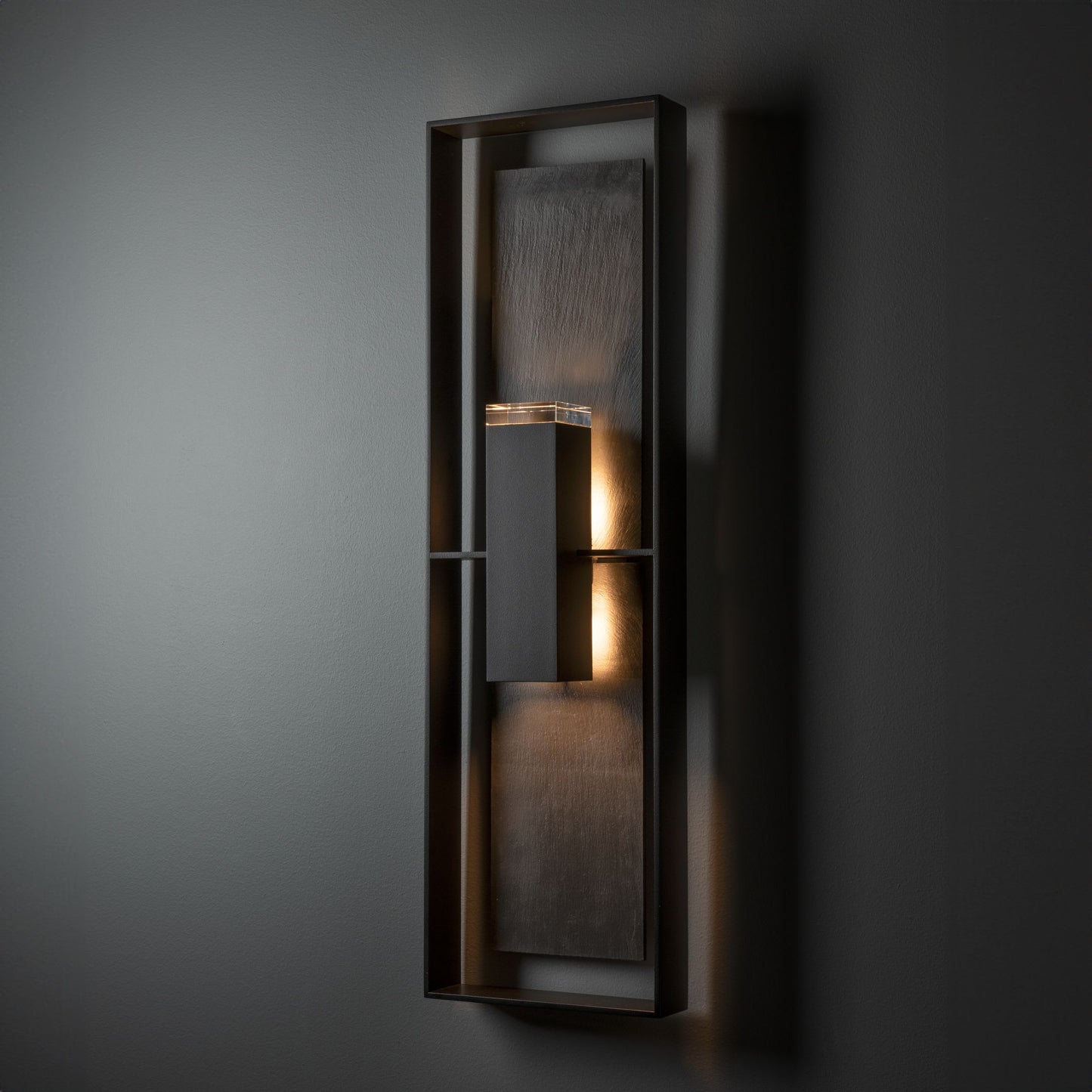 Shadow Box 2 Light 34" Tall Outdoor Wall Sconce