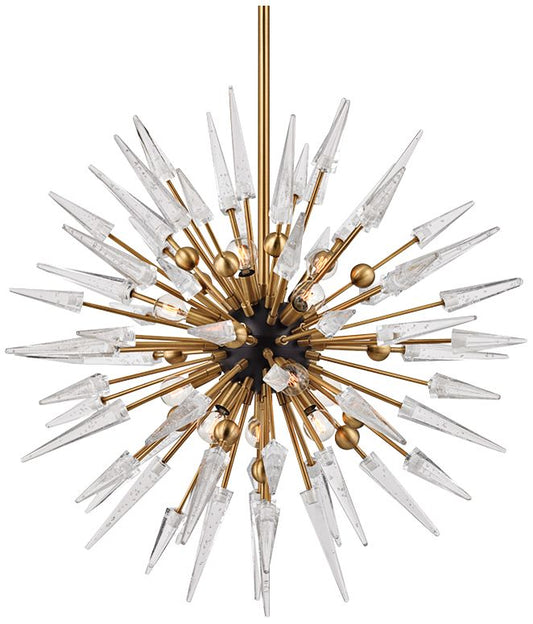 Hudson Valley Sparta 32" Wide 12-Light Aged Brass Chandelier