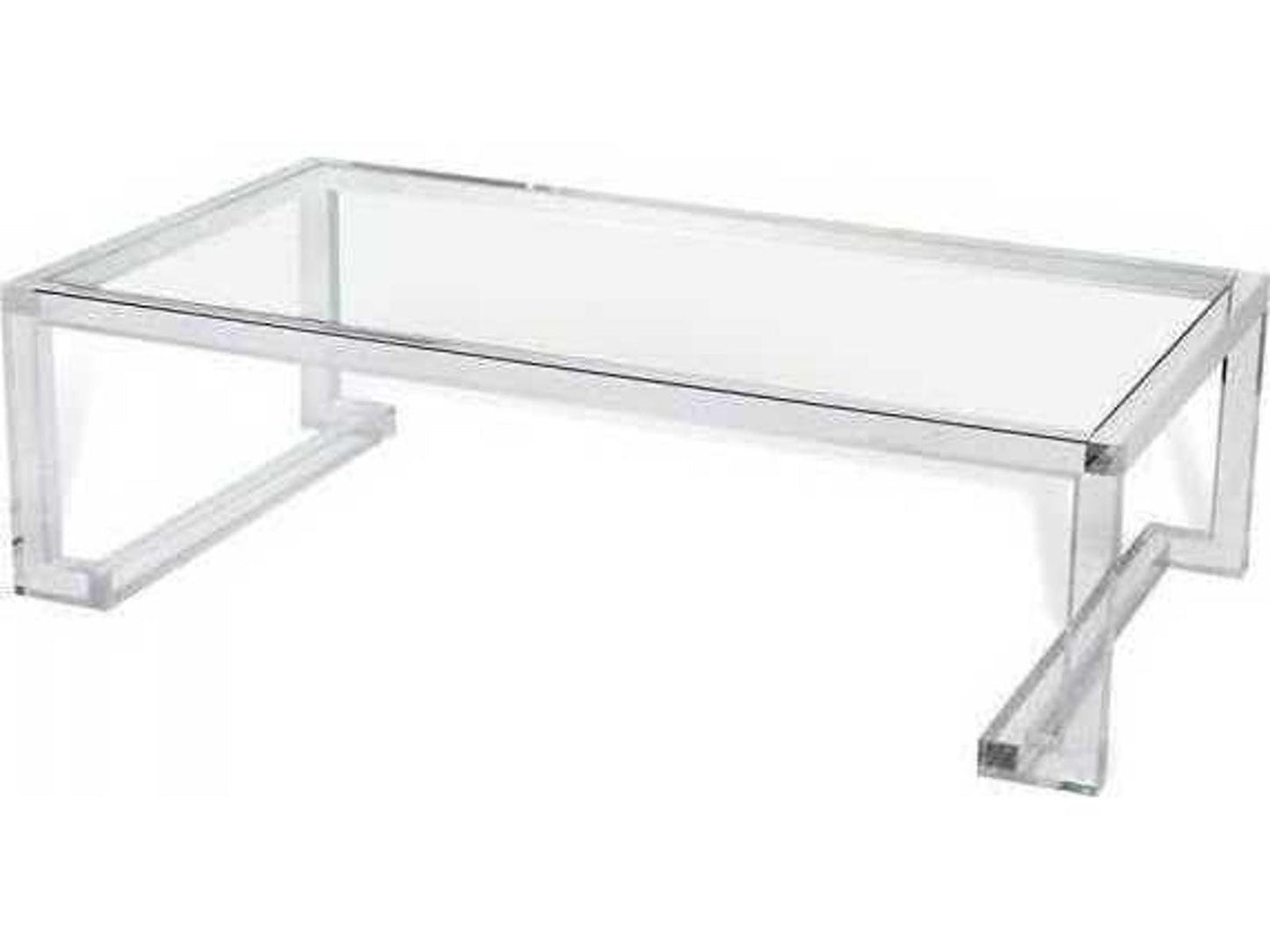 Ava Rectangular Coffee Table in Acrylic and Clear Glass