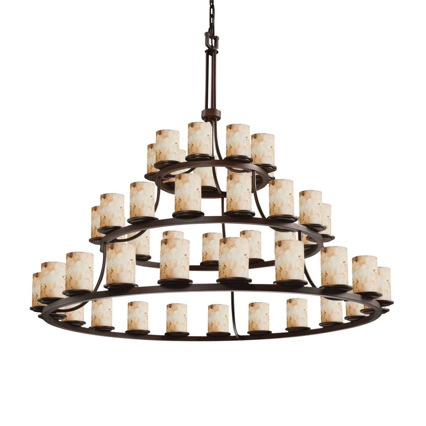 Alabaster Rocks! 45 Light 60" Wide LED Pillar Candle Chandelier