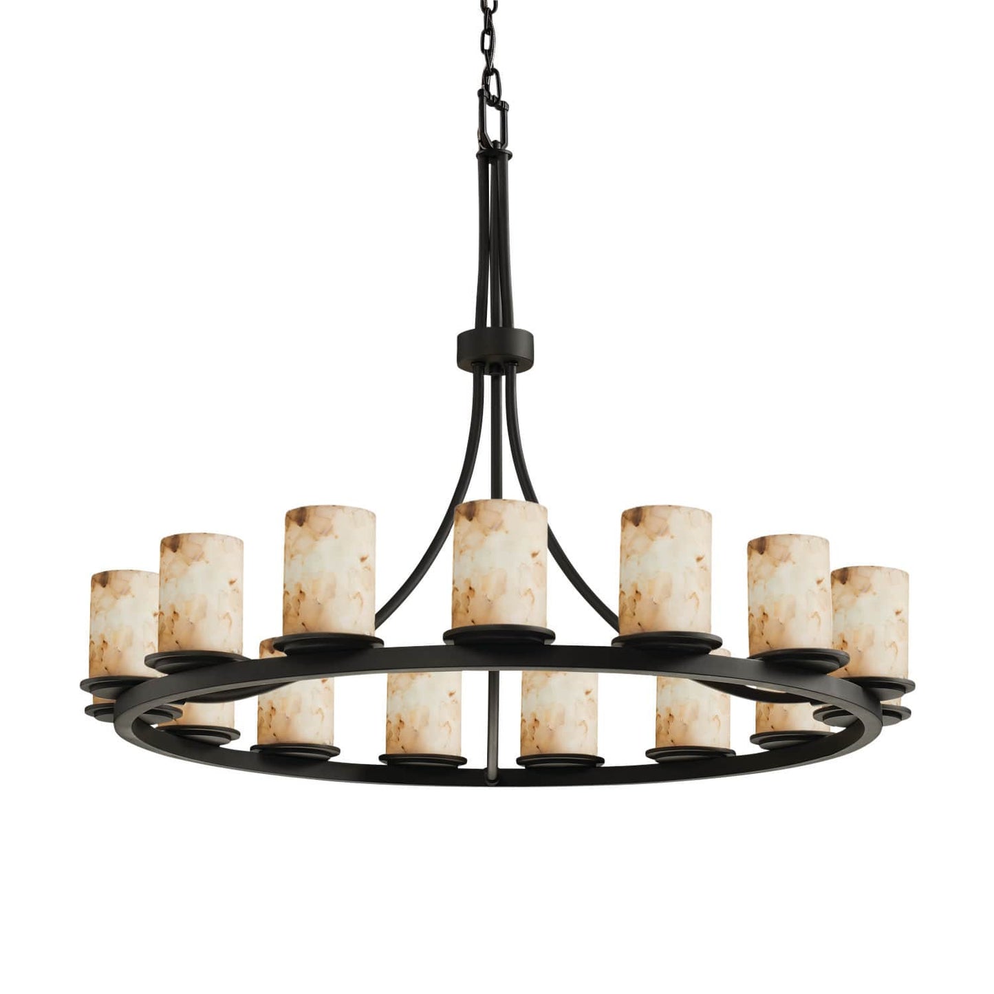 Alabaster Rocks! 21 Light 60" Wide LED Pillar Candle Chandelier