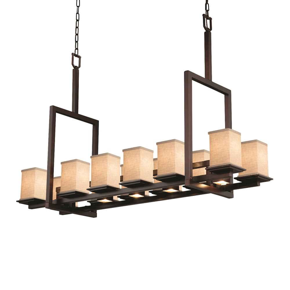 Textile 12 Light 14" Wide Pillar Candle Chandelier - Tall Variation