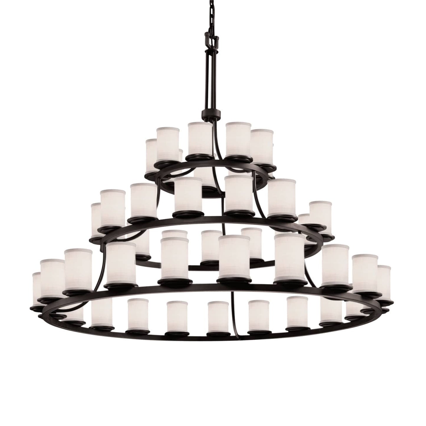 Textile 45 Light 60" Wide Pillar Candle Chandelier